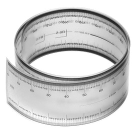 PATIKIL Film Flexible Ruler 60cm 0.1mm Scale with R Angle and Width Lines Clear PET Plastic Soft Folding Straight Ruler for Factory, Translucent, 1 Pcs