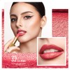 OULAC Lippenstift Metallic Glanz Finish, Fuchsie Glitzer Lippenstift mit Lang