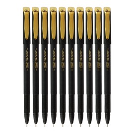 Ballpoint Pens, BLACK, CARAT-Stick Biro Pens, Pack of 10, 0.7mm Fine Point, Smooth Ink Flow, Smudge Free Writing, Ideal For Office School Home, iVAIDEX Black Ball Pen