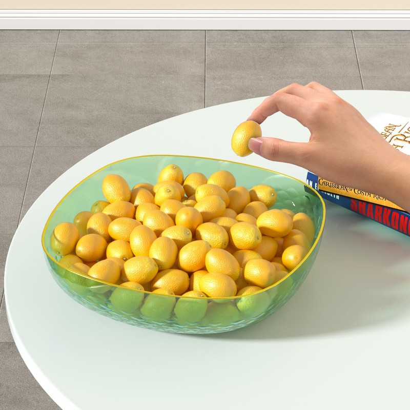 Zopnny Plastic Decorative Pedestal Bowl, Round Fruit Basket Bowl for