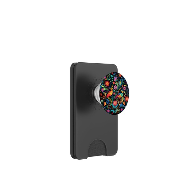 Mexican Embroidery Pattern Art Birds Flowers PopSockets PopWallet for MagSafe