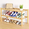 Smiry Shoe Rack, 2 Tier Bamboo Shoe Organizer, Stackable Free