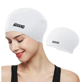 Aegend Swim Caps for Long Hair, Durable Silicone Swimming Caps for Women Men Adults Youths Kids, Easy to Put On and Off, 6 Colors