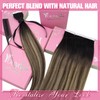 YoungSee Tape in Hair Extensions Real Human Hair Black Ombre
