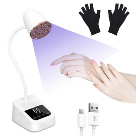 UV Lampe für Gelnägel - 27W Wiederverladbare Kabellose LED Nagellampe mit 3 Timing-Modi, Gooseneck Design für Schnelltrocknung, Professionelle UV Lampe für Salon und Zuhause