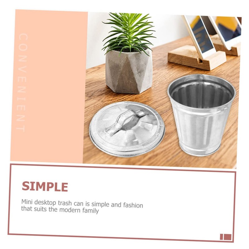COHEALI 4pcs Small Trash Can with Lid Creative Garbage Bin