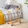 Nnewvante TV Tray, Sofa Side End Laptop Table with Wheels,