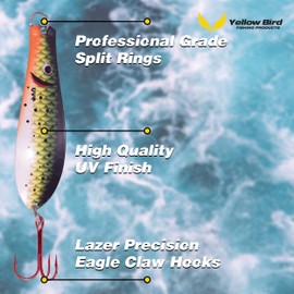 Doctor Spoon 4 Pack Premium Ultra Violet Fishing Spoons - Featuring Innovative Image and Ultra Violet Finish Technology - Great for Jigging, Trolling, and Casting in Both Fresh and Salt Water