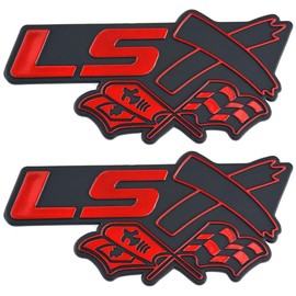 Aimoll LSX Flag Airplane Emblem,3D Badge Replacement for Decal, Fender Door Trunk Hood, GM V8 Chevy Camaro Corvette CTS-V Firebird Chevelle Impala Sierra Escalade (2pcs Black Red)