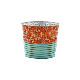 Napco Coral/Teal Planter, 6.5"