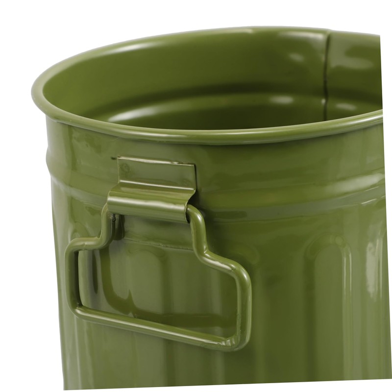 Parliky Iron Pen Holder Metal Desk Storage Bucket Flower Pot