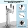 Dbgogo All Stainless Steel Triple Tap Draft Beer Tower, 3”