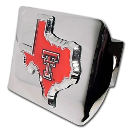 texas tech tx shape color logo chrome emblem shiny trailer hitch cover usa made