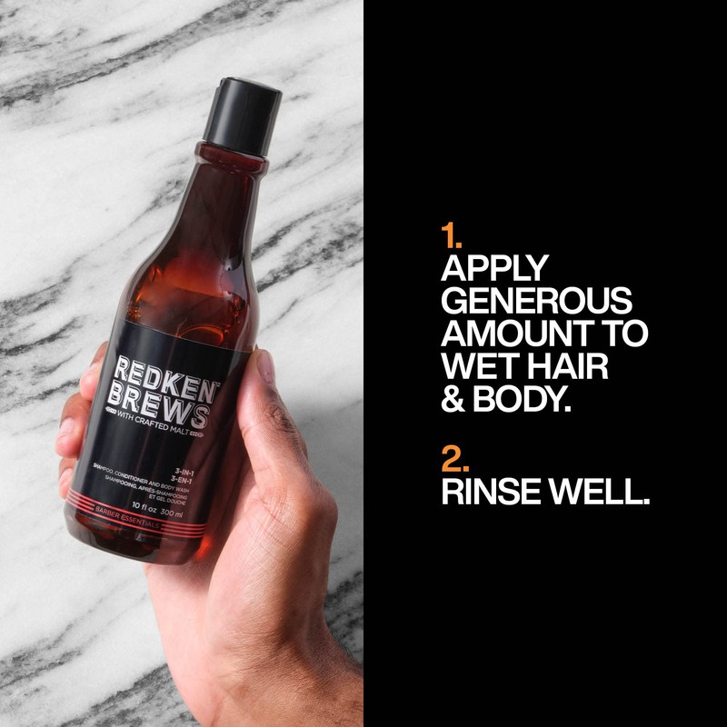 REDKEN Brews, Men's 3-In-1 Shampoo, Cleanse and Soften Your Hair