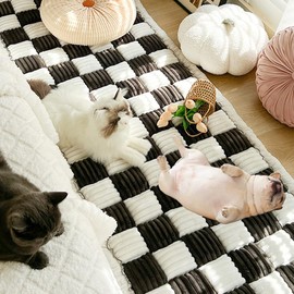 Awjcsv Dog Couch Cover Protector, Couch Cover for Dogs Washable Pet Bed Couch Cover, Pet Friendly Sofa Cover for Large Dogs (27.6 x 70.9 Inch, Black)