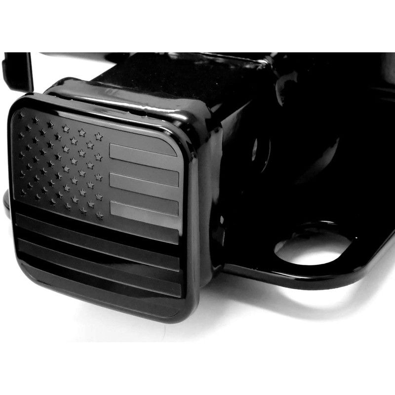 MULL USA Flag Metal Hitch Cover Plug (Fits 2.5" Receiver,