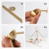 SUJIAMEI Incense Detachable Brass Pyramid Stand with Cotton Grid Cloth｜Crystal