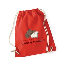 Hippowarehouse You had me at cowboy romance Drawstring Cotton School Gym Bag 37cm x 46cm, 12 litres