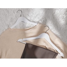 StorageWorks White Wooden Hangers 30 Pack, Heavy Duty Wood Hangers for Closet, Clothes Hangers for Coats, Bridesmaid Suits, Wedding Dress