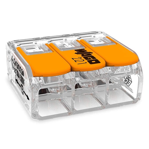 10x Wago 221-613 Compact Connection Clamp with Actuation Lever 3-Way