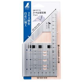 Shinwa Sokutei 62116 2 x 4 Stop Ruler, Aluminum