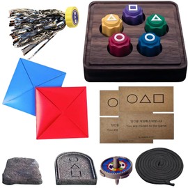 ReeRaa Gonggi Korean Game, Gonggi Korean Tossing Game Set (Korean Traditional Play Game) Jebi chagi Gonggi Stone catching Game Biseokchigi Paeng-y DDAKJI Family Party Game Game Collections (1 Set)
