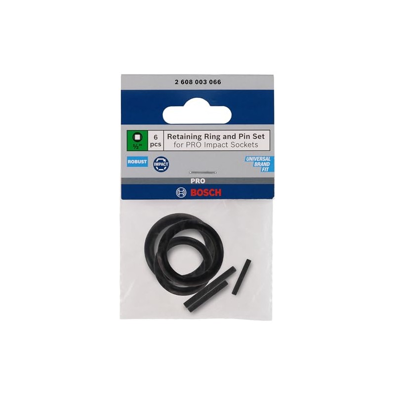 Bosch Set of 6 with Retaining Ring and Pin for