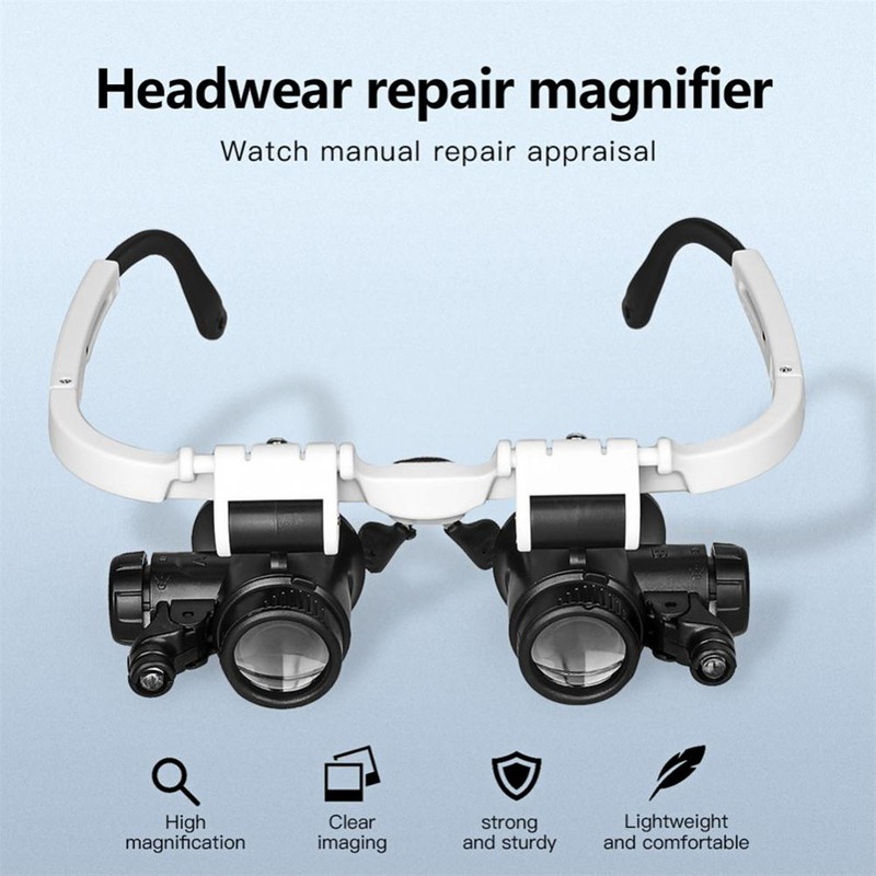 Headband Magnifier 7x 10x 15x 25x LED Illuminated Magnifying Glasses