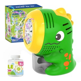 Bombble Dino Bubble Toy Child, Dinosaur Bubble Machine 5000+ Bubbles / Min with Bubble Solution, for Wedding/Birthday/Party, Gift for Boys and Girls 345678 (Green)
