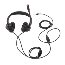 Call Center Headset Noise Cancelling Mic Supports Speaker Volume Adjustment 3.5mm Business Headset