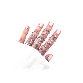 7-20PCS Knuckle Stacking Rings for Women Stackable Joint Finger Statement Rings,Boho Retro Stackable Rings Midi Finger Ring Multiple Pearl Wave Joint Finger Rings (20PCS)