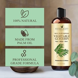 Handcraft Blends GlicerinaGlicerina Vegetal - 8 Fl Oz - 100 Puro Y Natural - Aceite Corporal Y Cabello De Grado Premium - Aceite De Masaje - Para...  