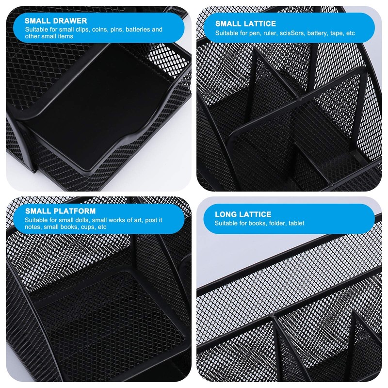 OKPOW Mesh Desk Organizer Desk Tidy Pen Holder 6 Components