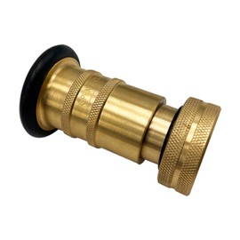 SAFBY Fire Hose Nozzle NPSH/NPT Thermoplastic Fire Equipment Spray Jet Fog with Aluminum Female and Male Fitting (1.5 Inch Brass)