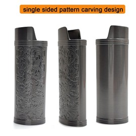 Lucklybestseller Metal Lighter Case Cover Holder Vintage Floral Stamped for BIC Full Size Lighter J6