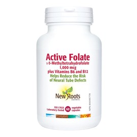 NEW ROOTS HERBAL New Roots Herbal - Active Folic Acid - 60 Capsules - B6 B12 Folic Acid Supplement - Methylated Folic Acid Supplement - Folic Acid Prenatal Vitamin with Folic Acid for Pregnancy - Folic Acid Vitamins