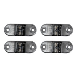 The Trailer Parts Outlet - Amber P2/PC Sidemarker LED Light with 6" Pigtail - Clear Lens, Bundle (4)