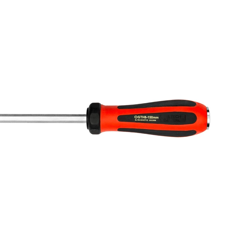 Jetech Striking Cap Go-Through Slotted Screwdriver, S2 Steel Flathead with