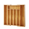 oridom Expandable Bamboo Kitchen Drawer Organizer for Cutlery and Utensils,
