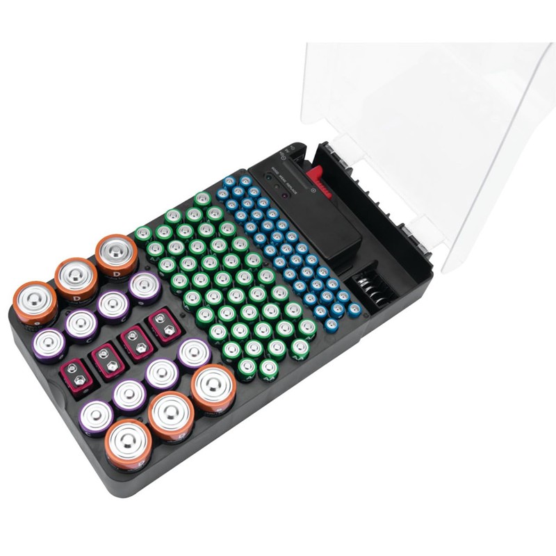 Performance Tool W3001 104 Slot Battery Organizer with Removable Tester