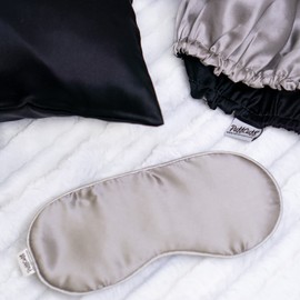 PuffCuff | Sleep Better Bundle | Silk Eye Mask, Silk Handmade Jumbo Bonnet, & Mulberry Silk Standard Size Pillowcase | 3 Piece Set