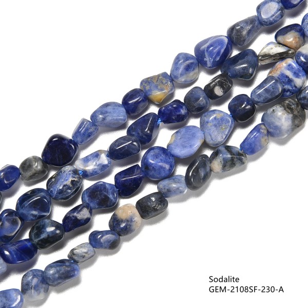 Multi Gemstone Crystal Pebble Nugget Beads 6x8mm 15.5'' Strand Sodalite