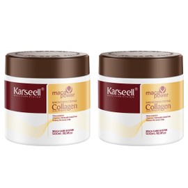 Karseell Mascarilla Capilar de Colágeno 2x500ml para Cabello Seco Dañado