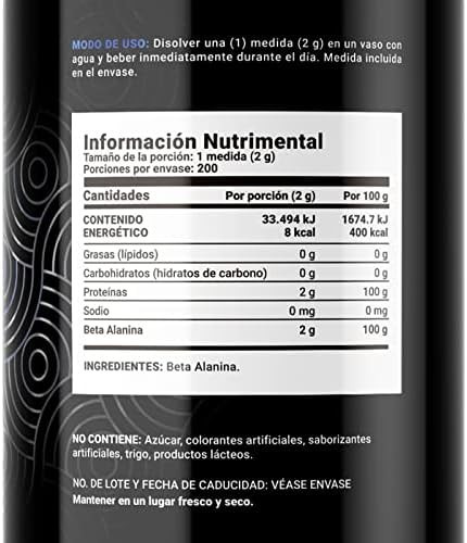 B Life Beta Alanina Pura en Polvo 200 Servicios 400g