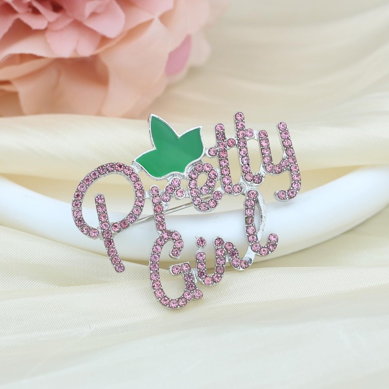 Rhinestone Sorority Brooch Pin for Women Greek Alphah Brooch Pin