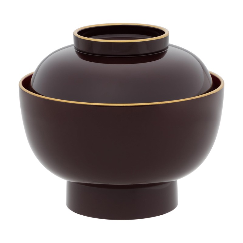 yam003 Yamanaka Lacquerware Zoni Bowl Soup Bowl with Lid, Large,