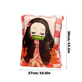 Ubephant Demon Slayer Anime Cushion, Kamado Nezuko Throw Pillow, Demon Anime Character Nezuko Cushion, Nezuko Cushion Plush, Anime Cushion for Demon Slayer, Used for Home Decoration and Cars
