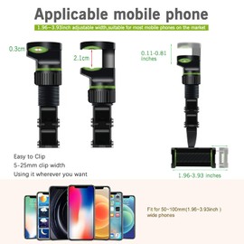 Upgraded Multifunctional Rearview Mirror Phone Holder - 360 Rotatable and Retractable with Adjustable Length for All Mobile Phones and Cars