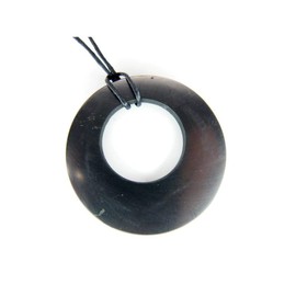 Necklace Circle with hole Shungit