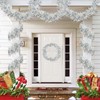 KINGLAKE Christmas Tinsel Garland, 10M x 9CM Silver Xmas Shiny